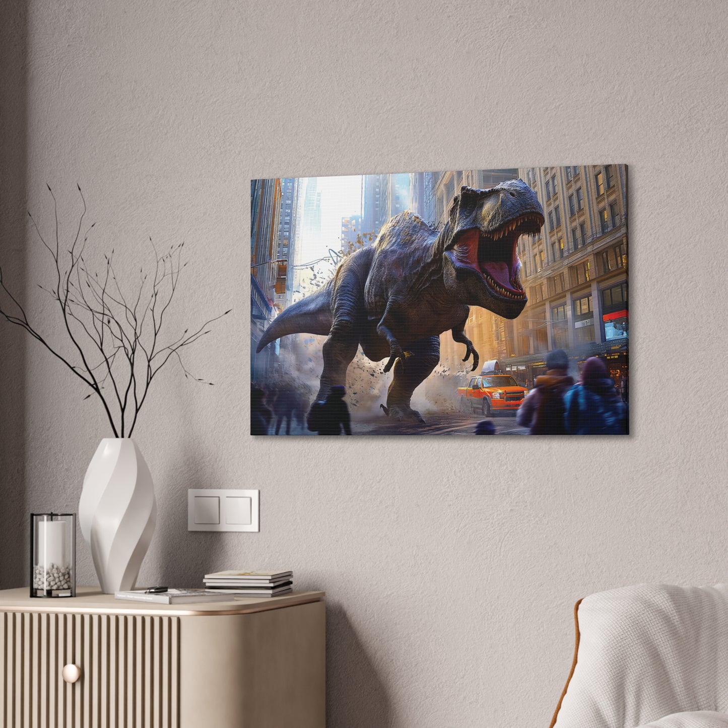 T-Rex Terror 5 Canvas Stretched, 0.75"
