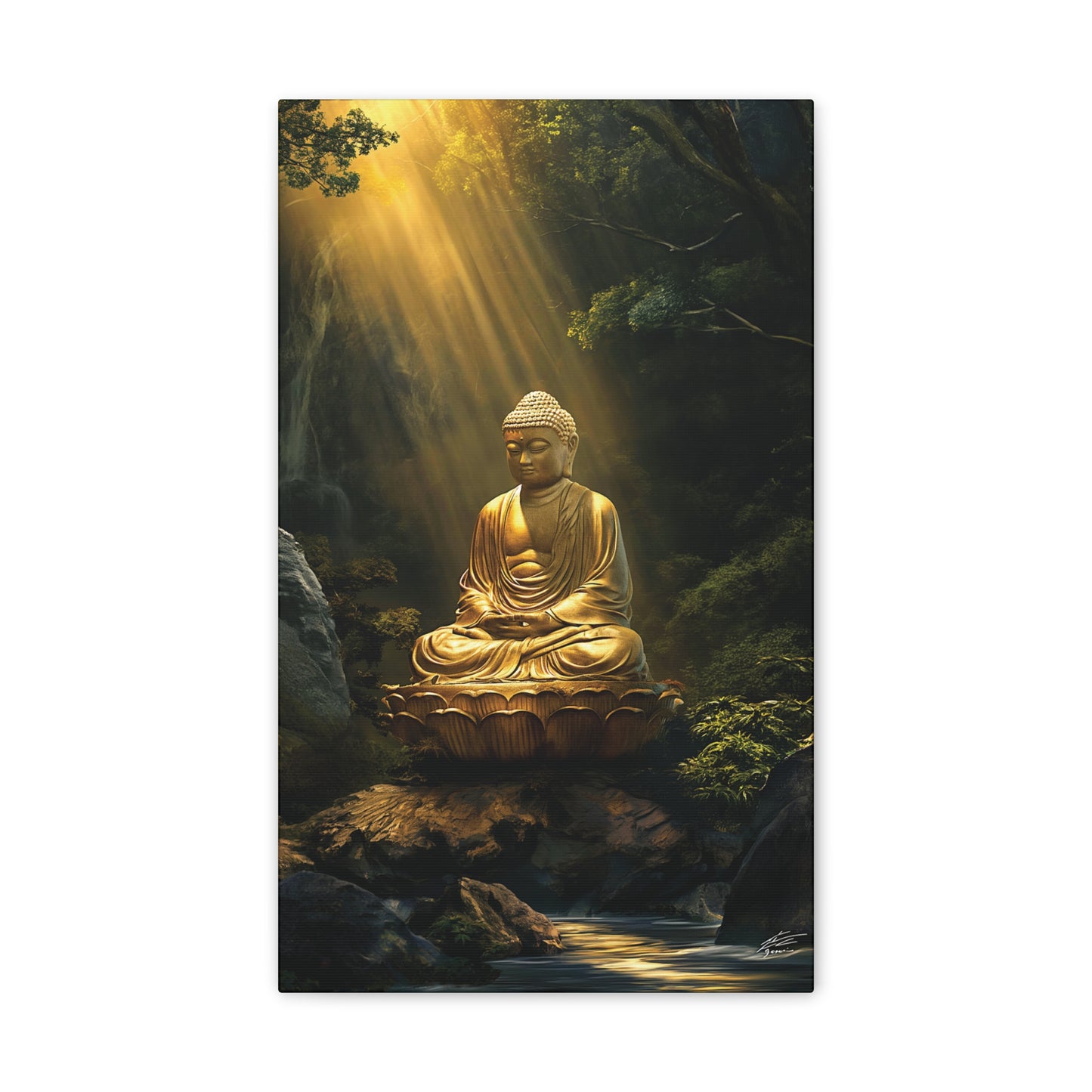 Buddha 3 Canvas Stretched, 0.75"