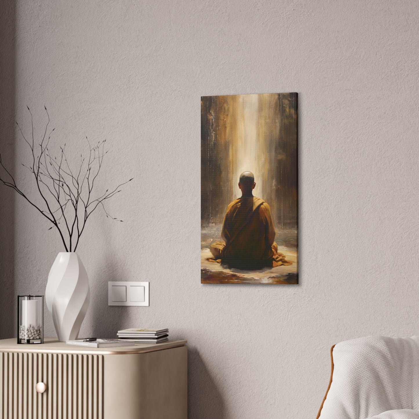 Buddha Painting Print 5 Canvas Stretched, 0.75"