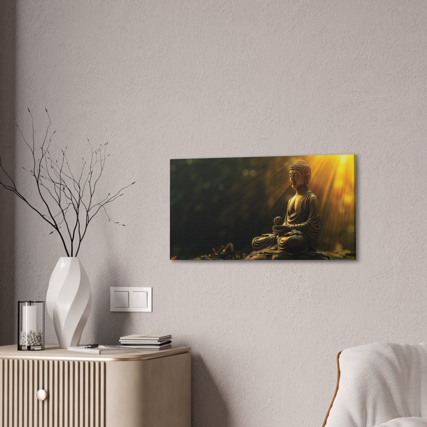 Buddha Painting Print 29 Canvas Stretched, 0.75"