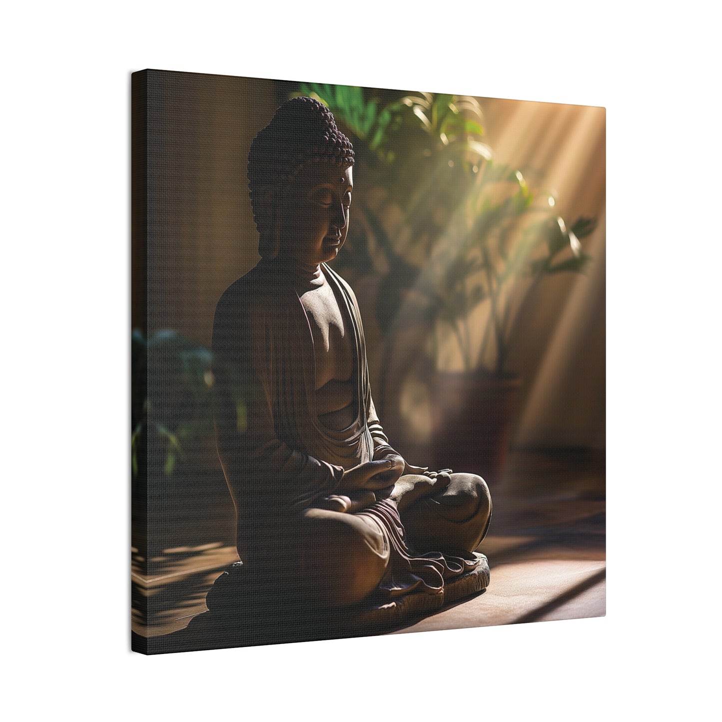 Buddha 3 Square Canvas Stretched, 0.75"