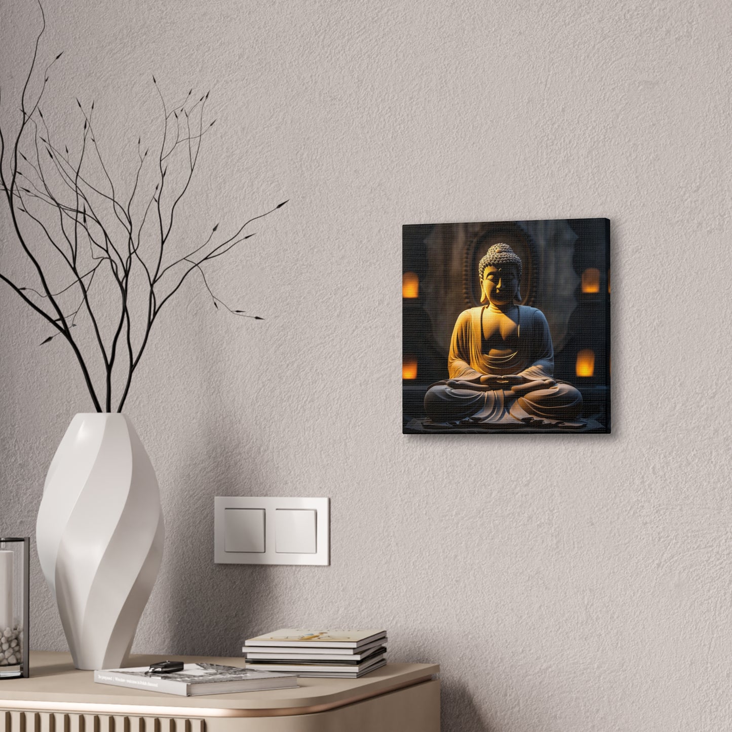Buddha 2 Square Canvas Stretched, 0.75"
