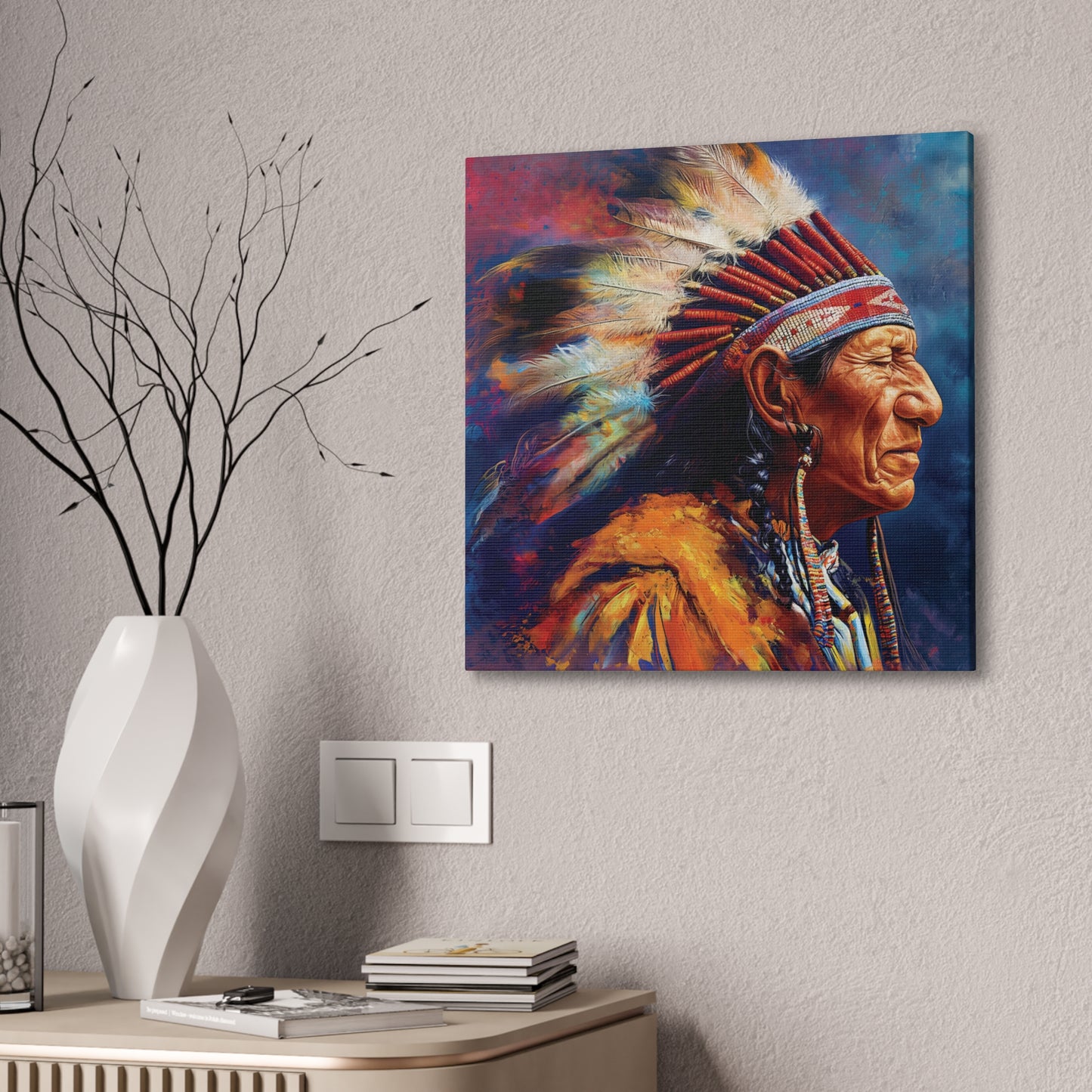 Chief 3 Canvas Stretched, 0.75"