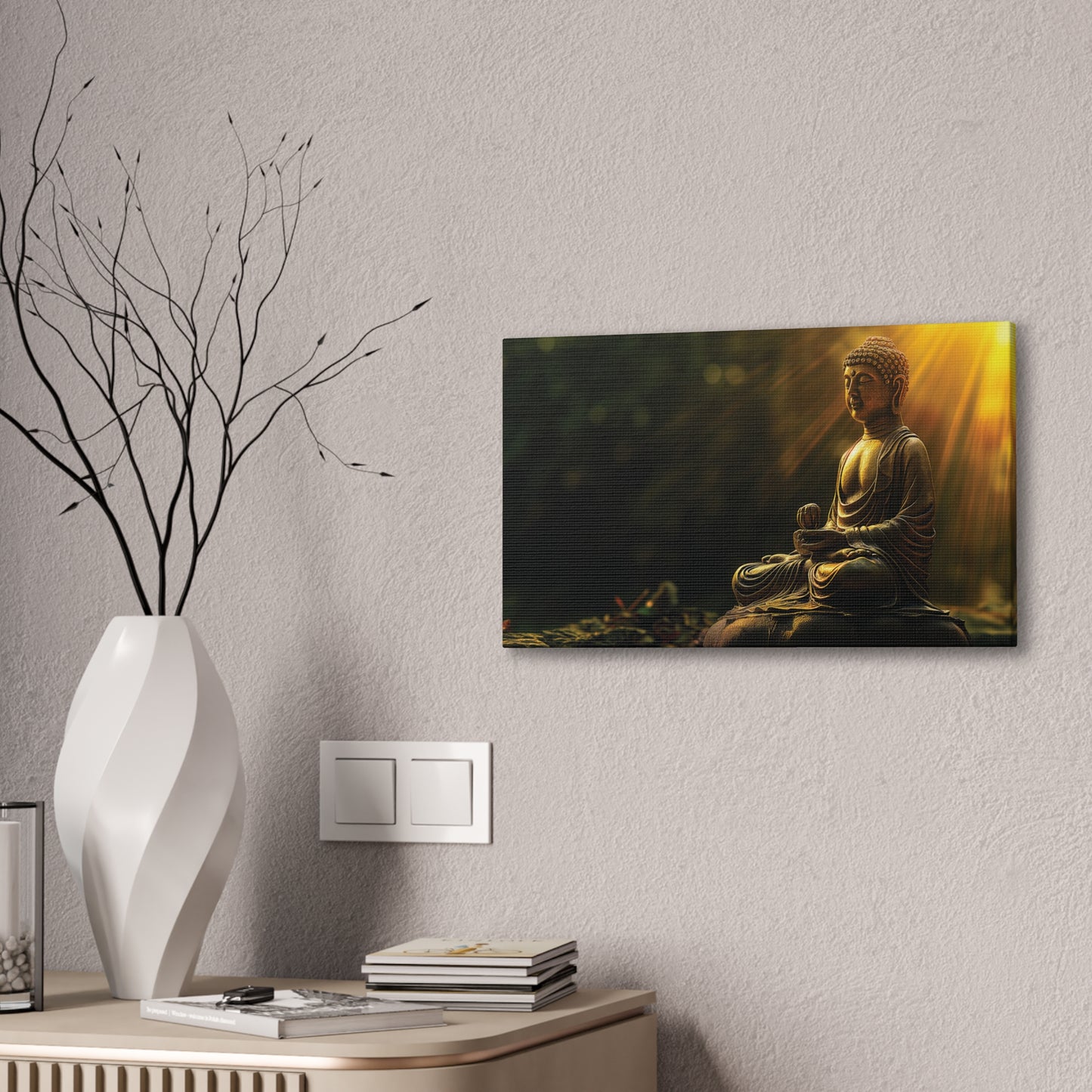 Buddha Painting Print 29 Canvas Stretched, 0.75"
