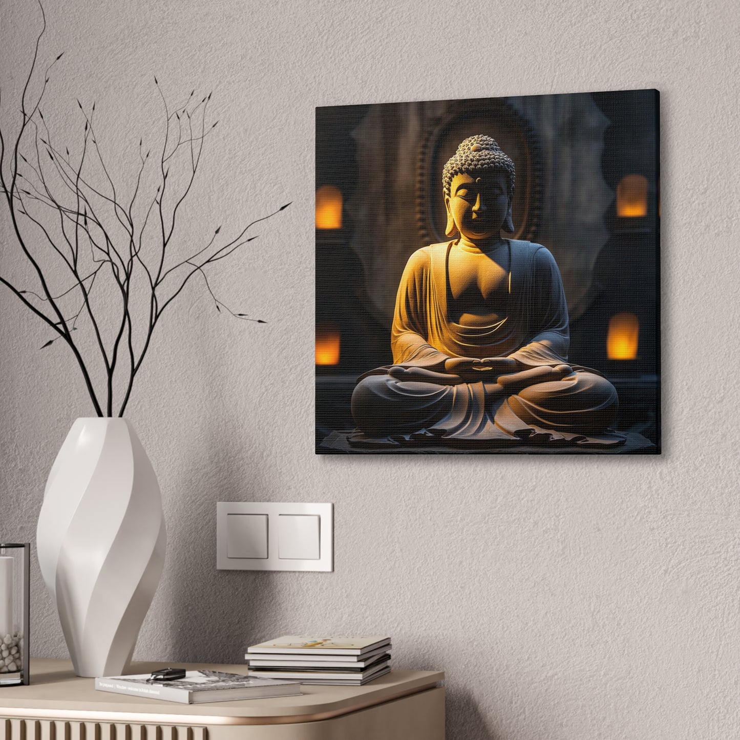 Buddha 2 Square Canvas Stretched, 0.75"