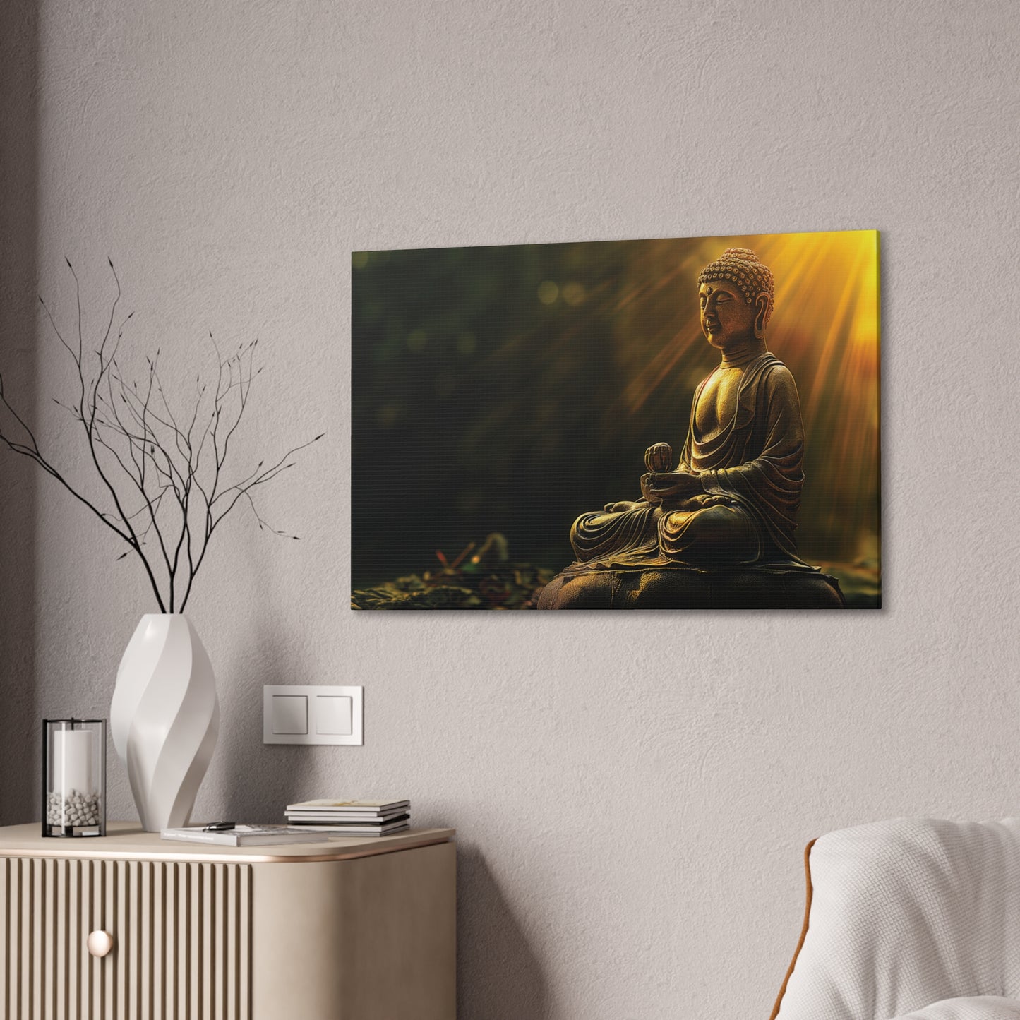 Buddha Painting Print 29 Canvas Stretched, 0.75"