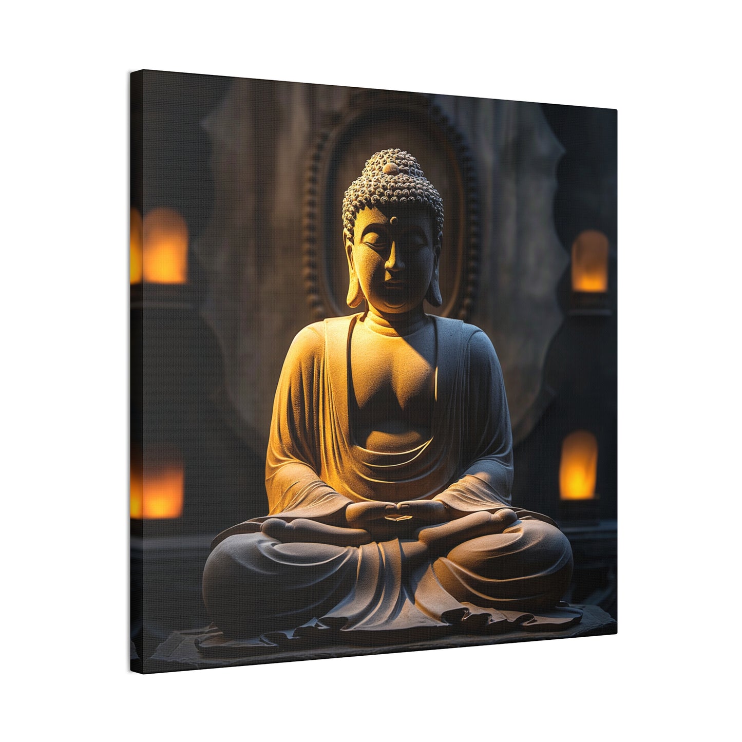 Buddha 2 Square Canvas Stretched, 0.75"