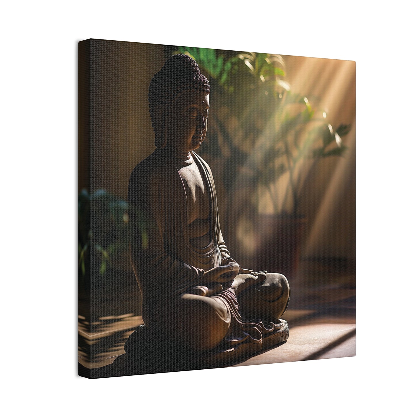 Buddha 3 Square Canvas Stretched, 0.75"
