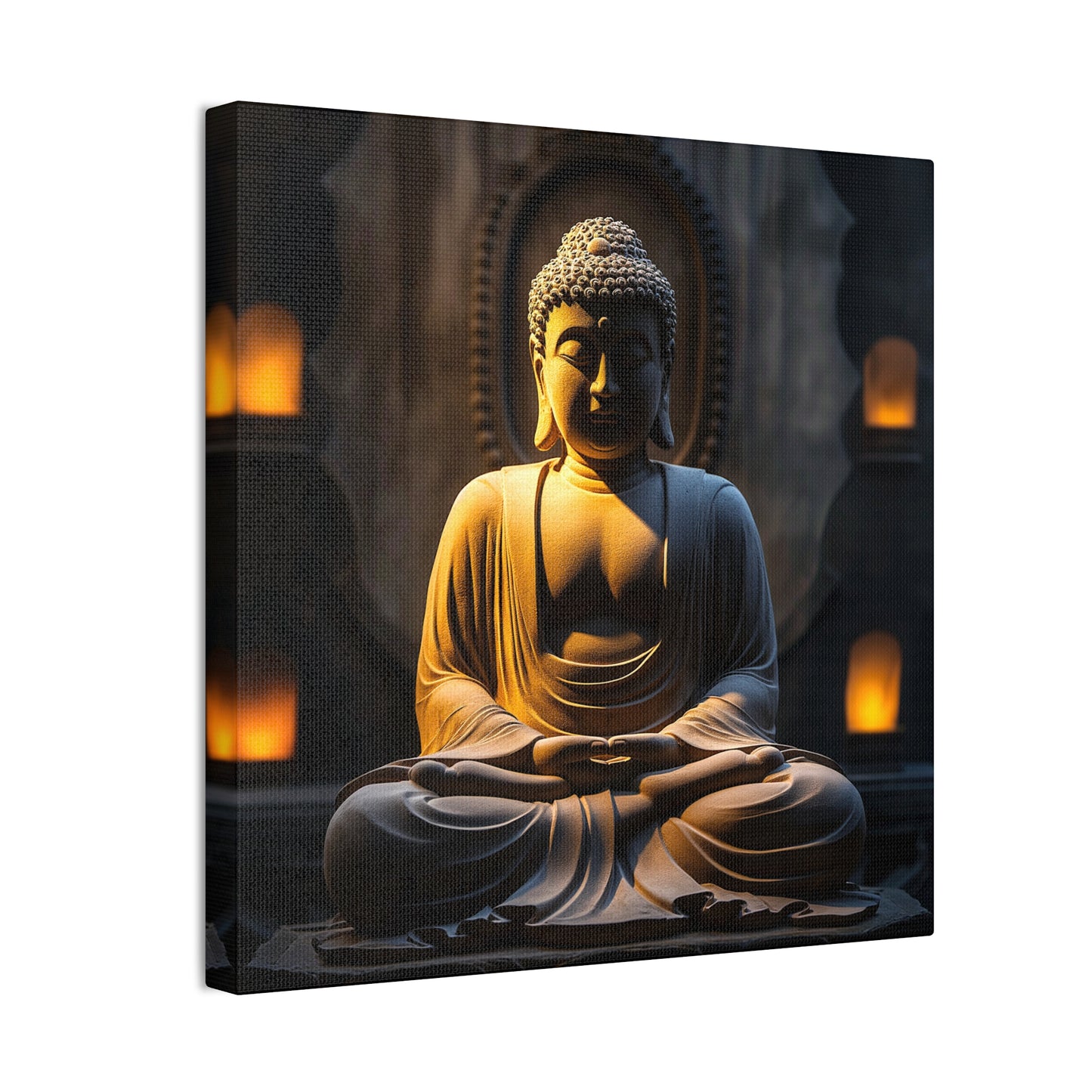 Buddha 2 Square Canvas Stretched, 0.75"