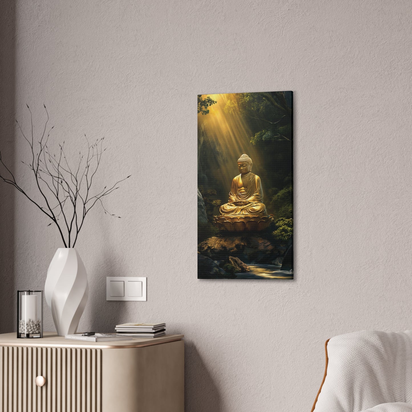 Buddha 3 Canvas Stretched, 0.75"
