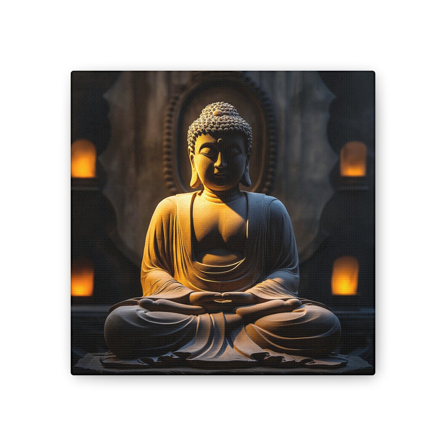 Buddha 2 Square Canvas Stretched, 0.75"