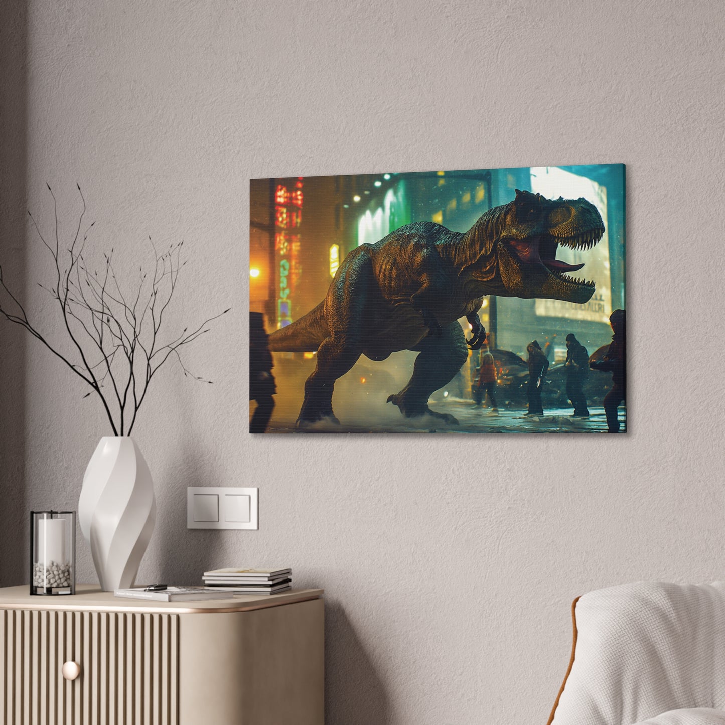 T-Rex Terror 7 Canvas Stretched, 0.75"