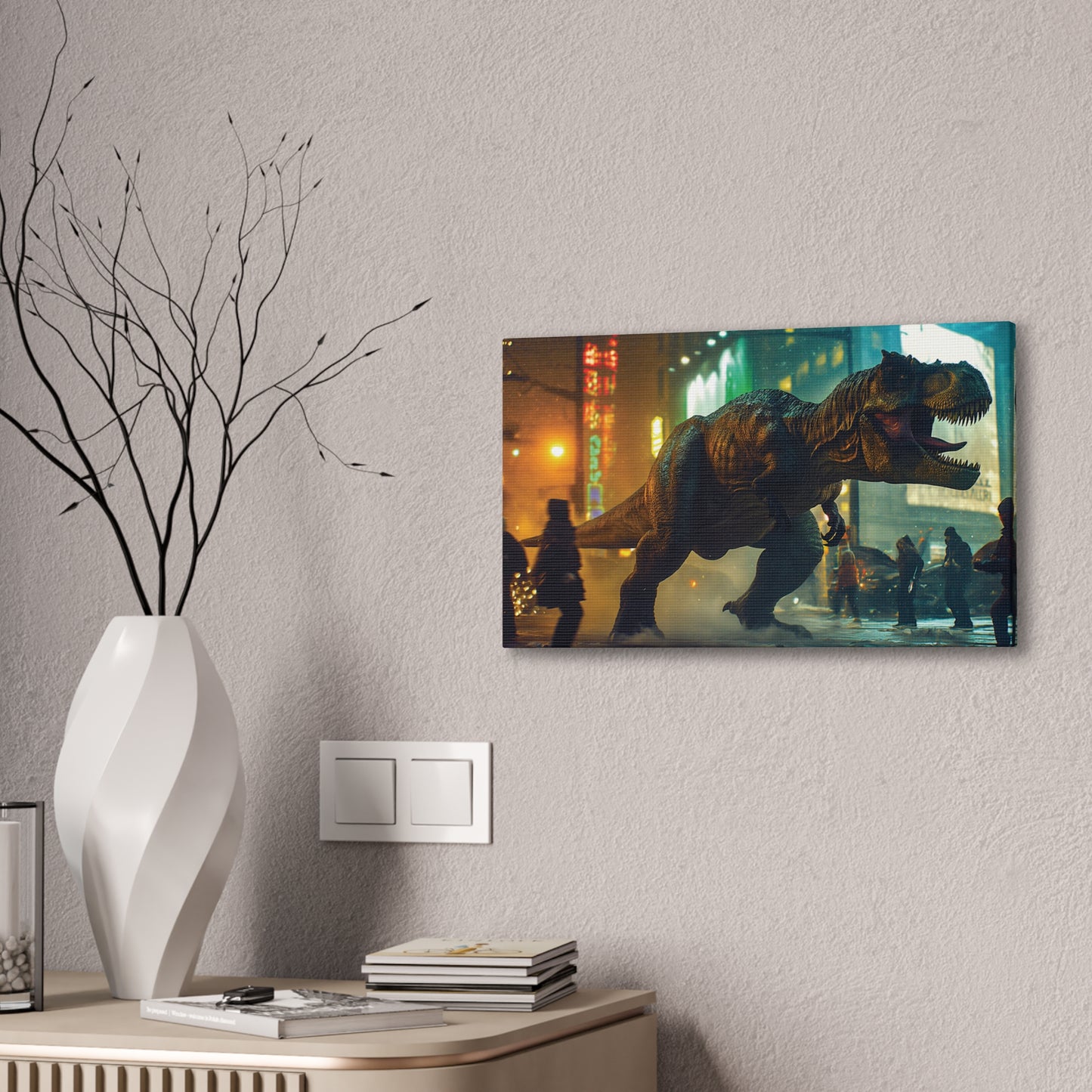T-Rex Terror 7 Canvas Stretched, 0.75"