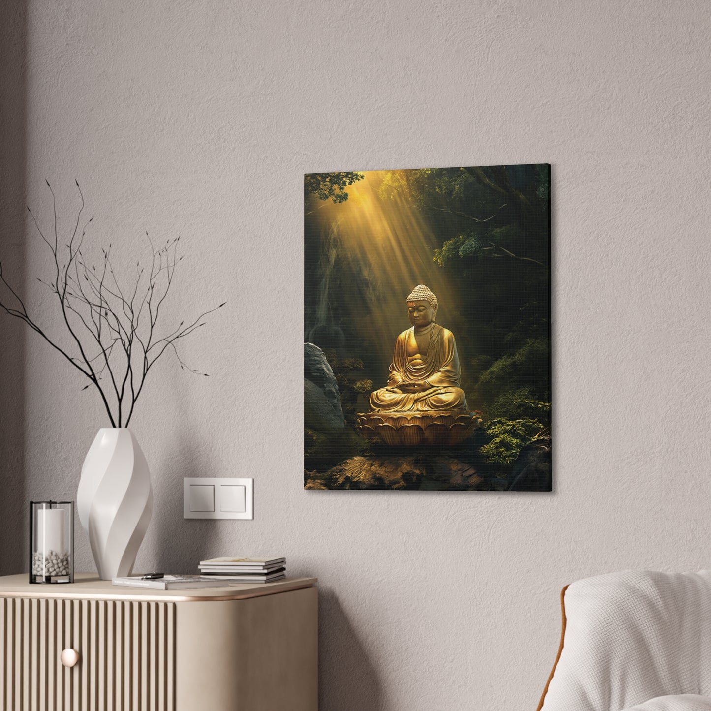 Buddha 3 Canvas Stretched, 0.75"