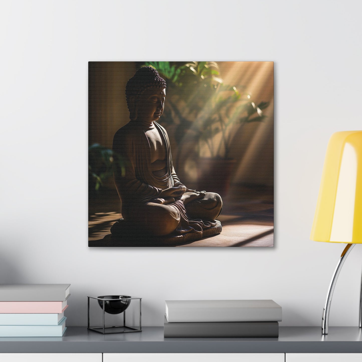 Buddha 3 Square Canvas Stretched, 0.75"