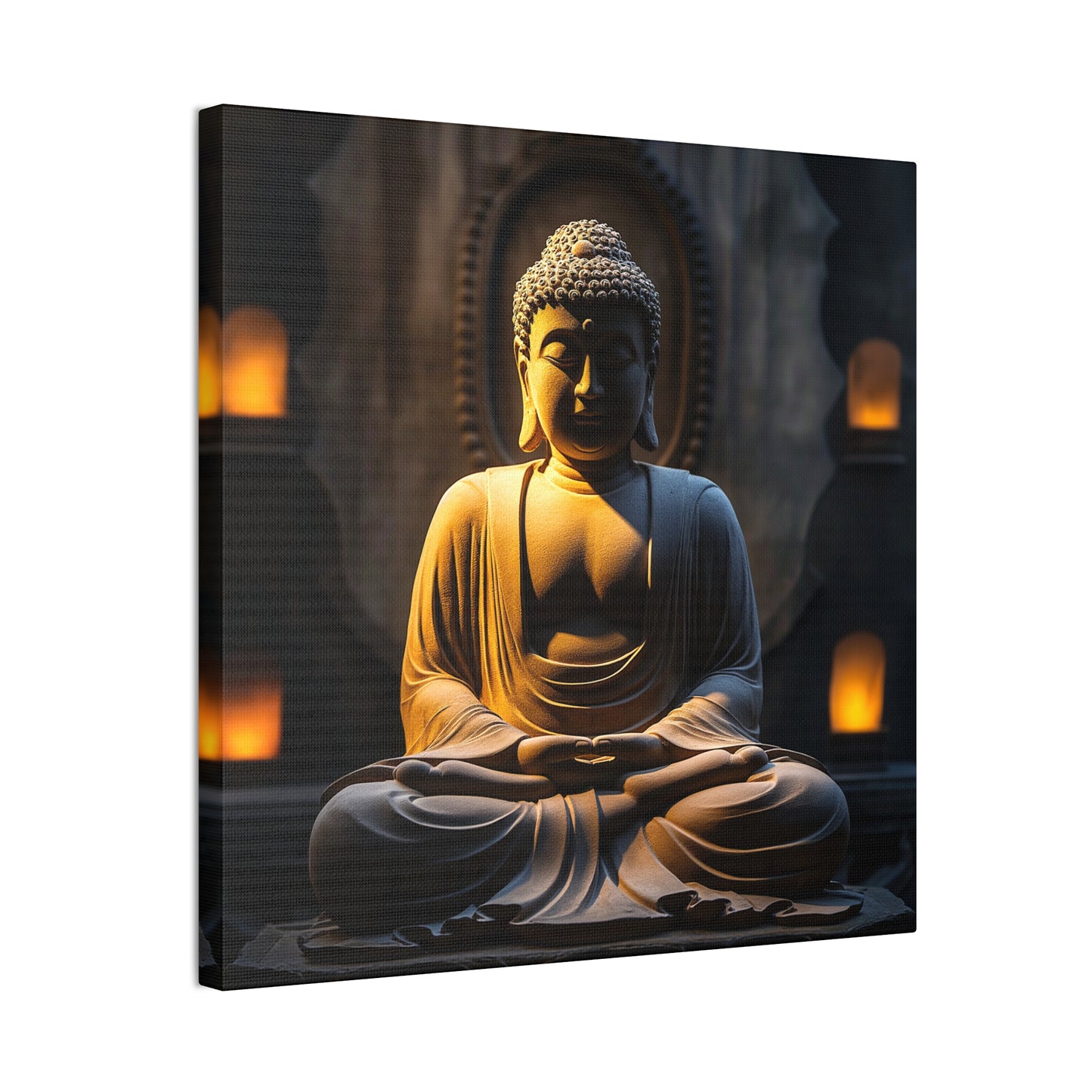 Buddha 2 Square Canvas Stretched, 0.75"
