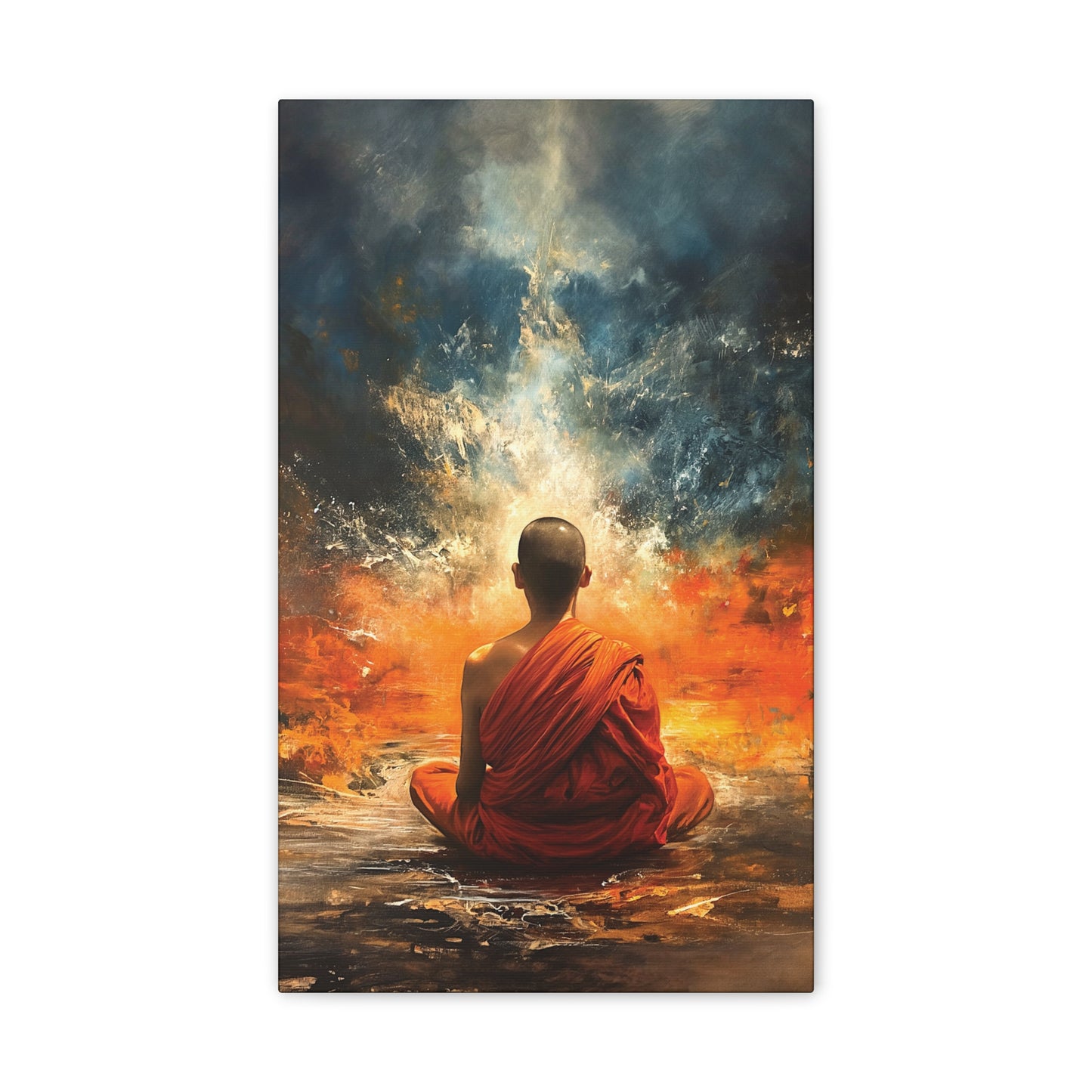 Buddha Painting Print 6 Canvas Stretched, 0.75"