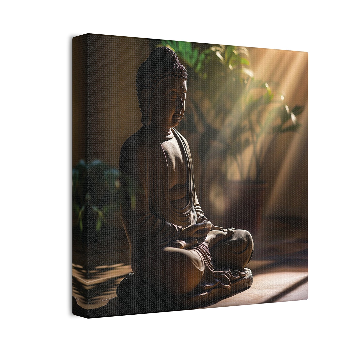 Buddha 3 Square Canvas Stretched, 0.75"