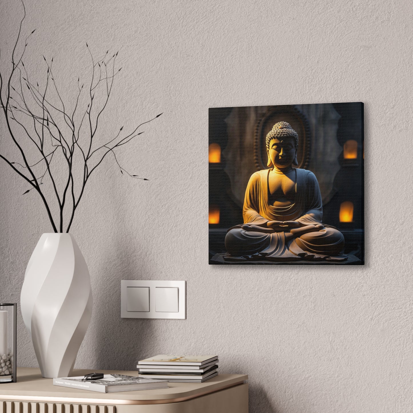 Buddha 2 Square Canvas Stretched, 0.75"