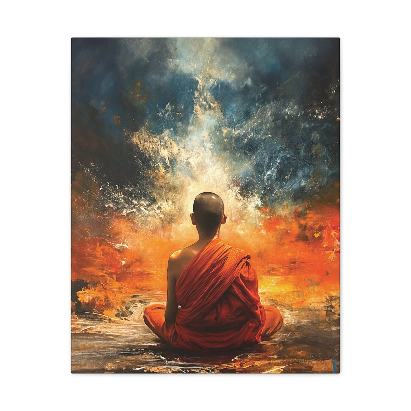 Buddha Painting Print 6 Canvas Stretched, 0.75"