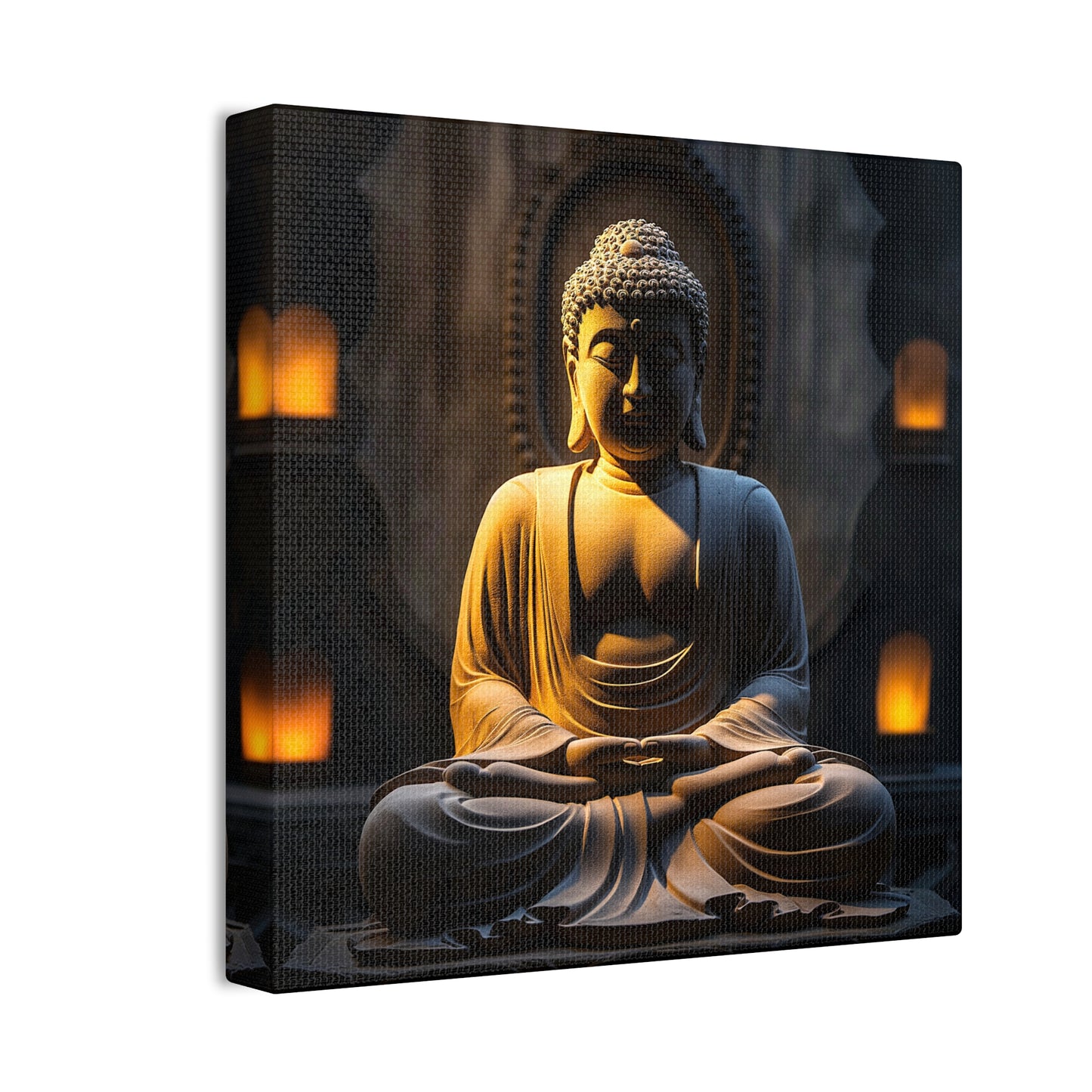 Buddha 2 Square Canvas Stretched, 0.75"