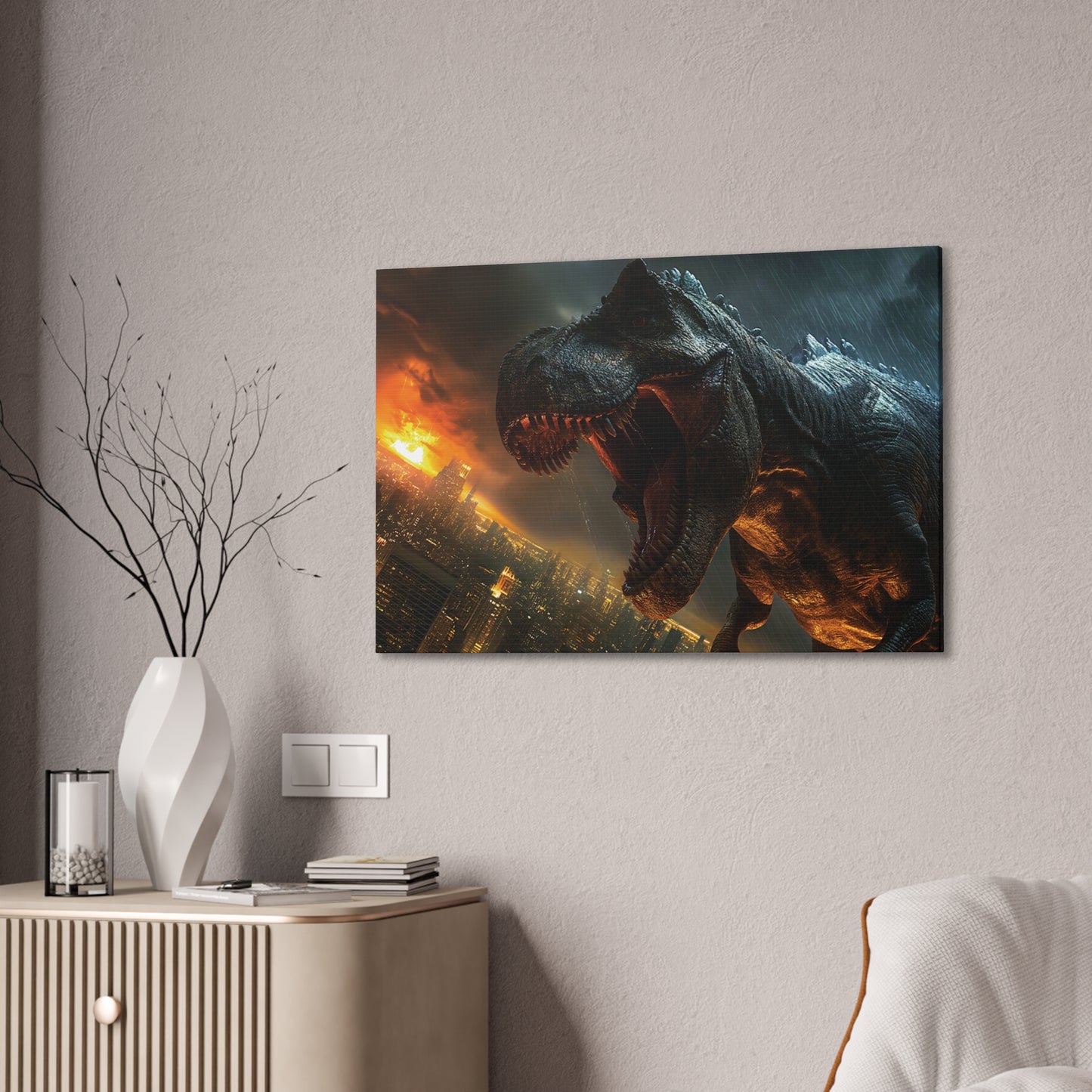 T-Rex Terror 4 Canvas Stretched, 0.75"