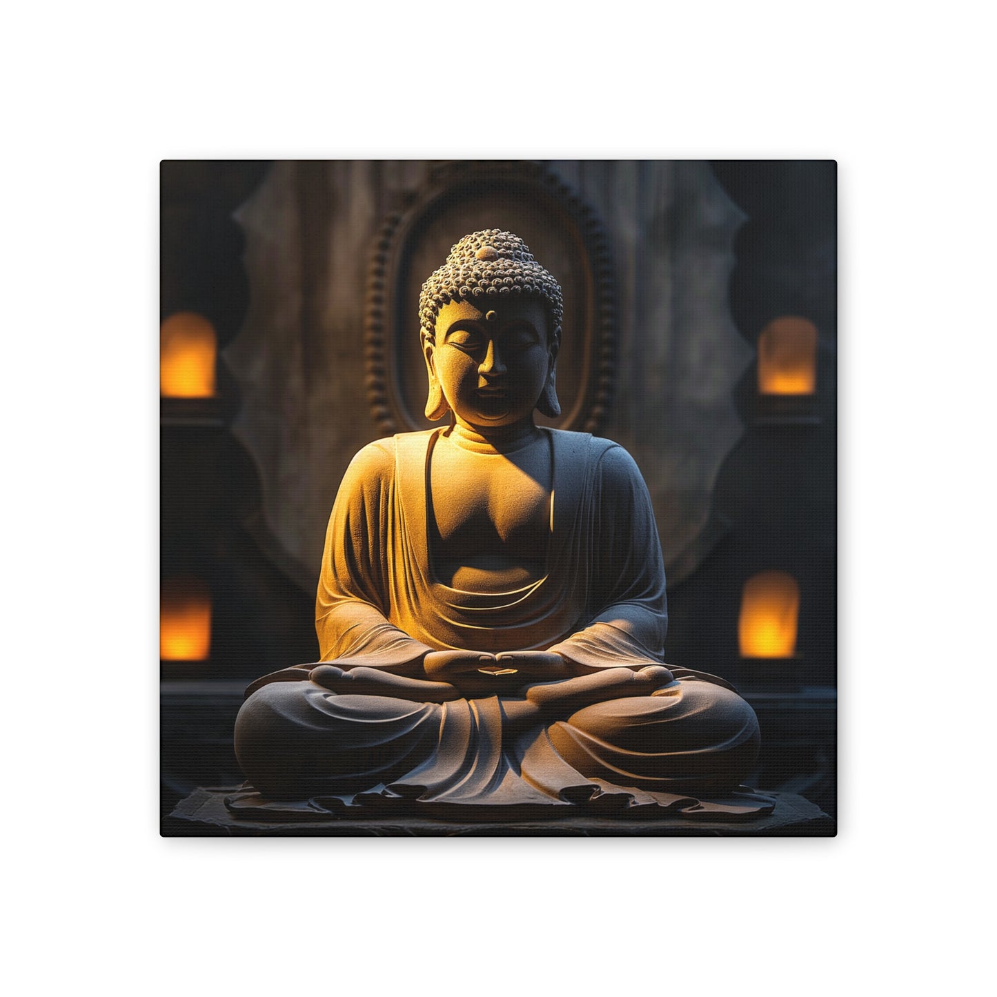 Buddha 2 Square Canvas Stretched, 0.75"