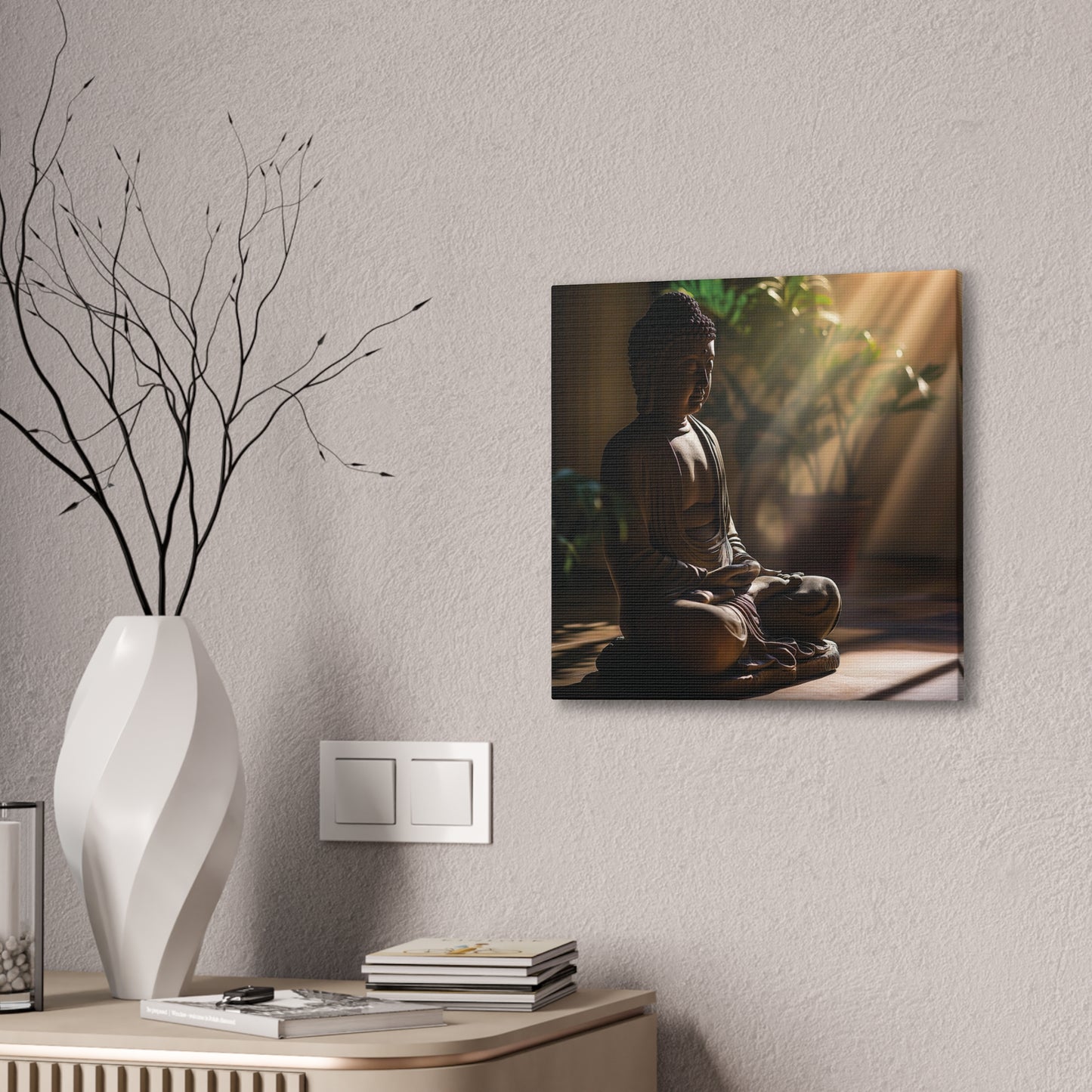 Buddha 3 Square Canvas Stretched, 0.75"