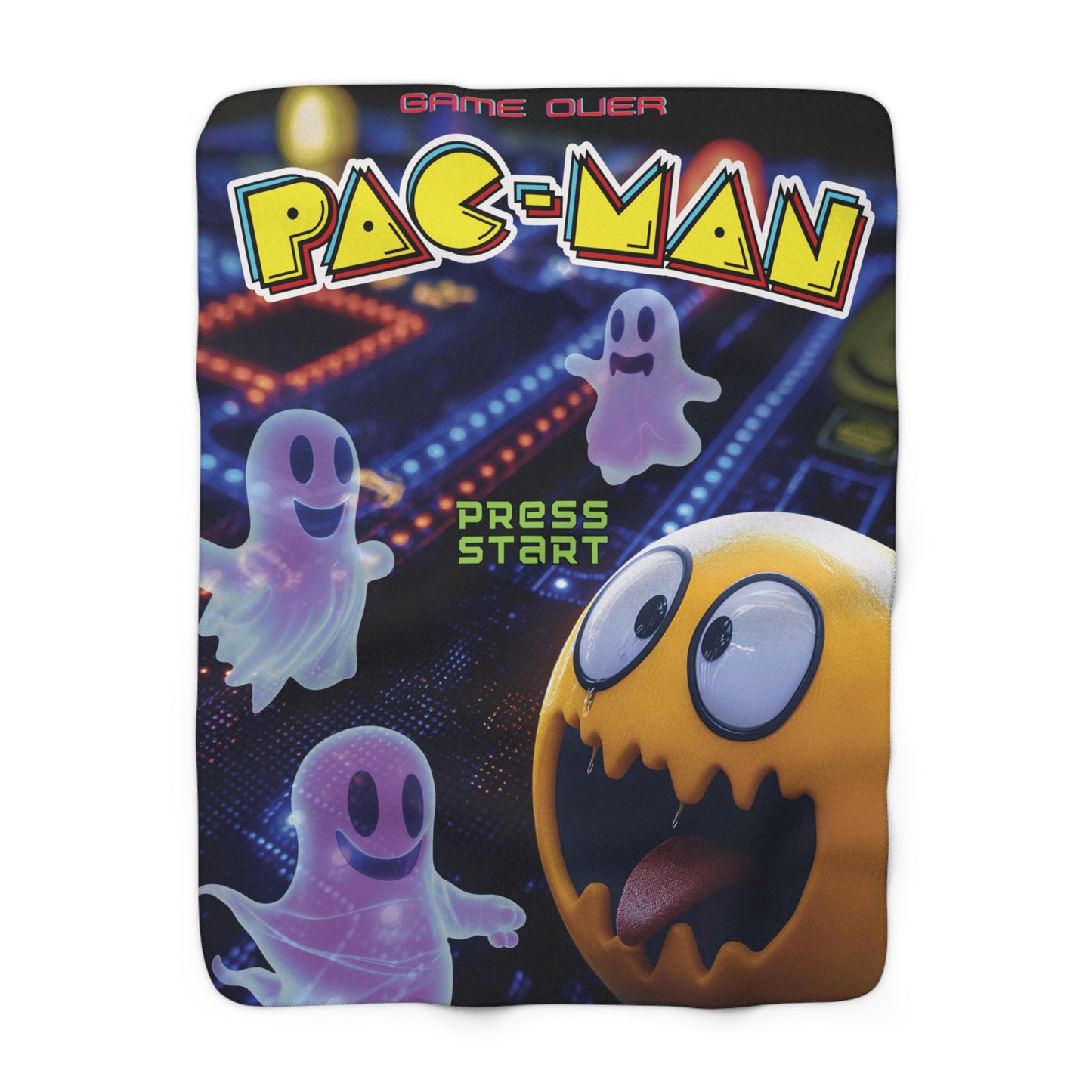 Pac Man Sherpa Fleece Blanket