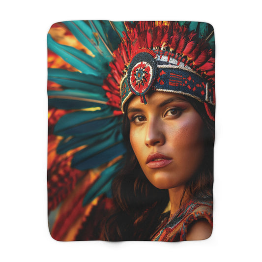 Chief Girl Sherpa Fleece Blanket