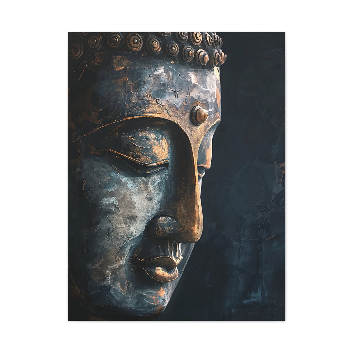 Buddha Painting Print 9 Canvas Stretched, 0.75"