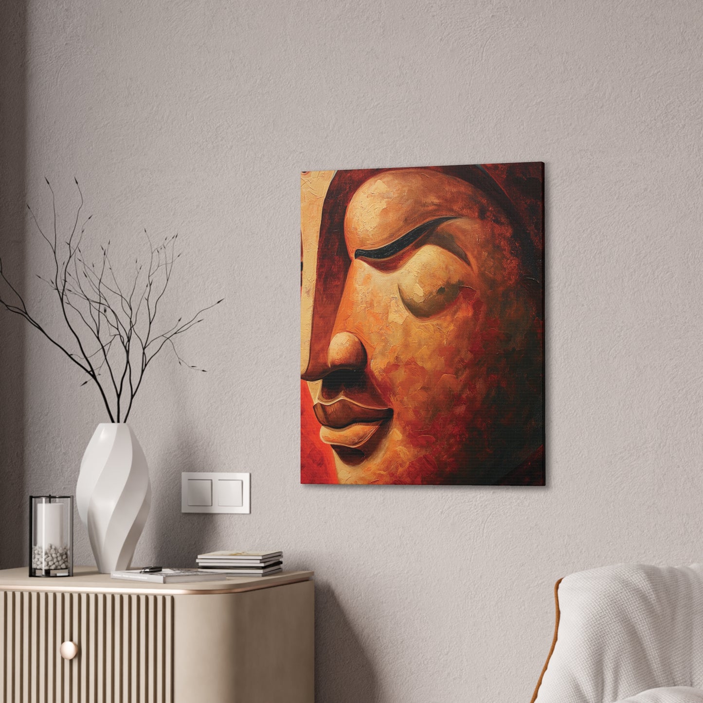 Buddha Painting Print 10 Canvas Stretched, 0.75"