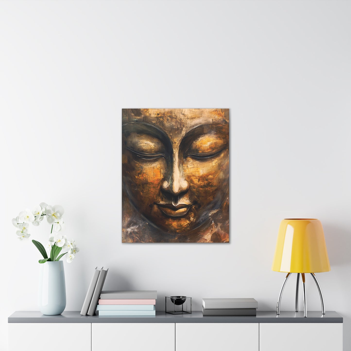 Buddha Painting Print 8 Canvas Stretched, 0.75"