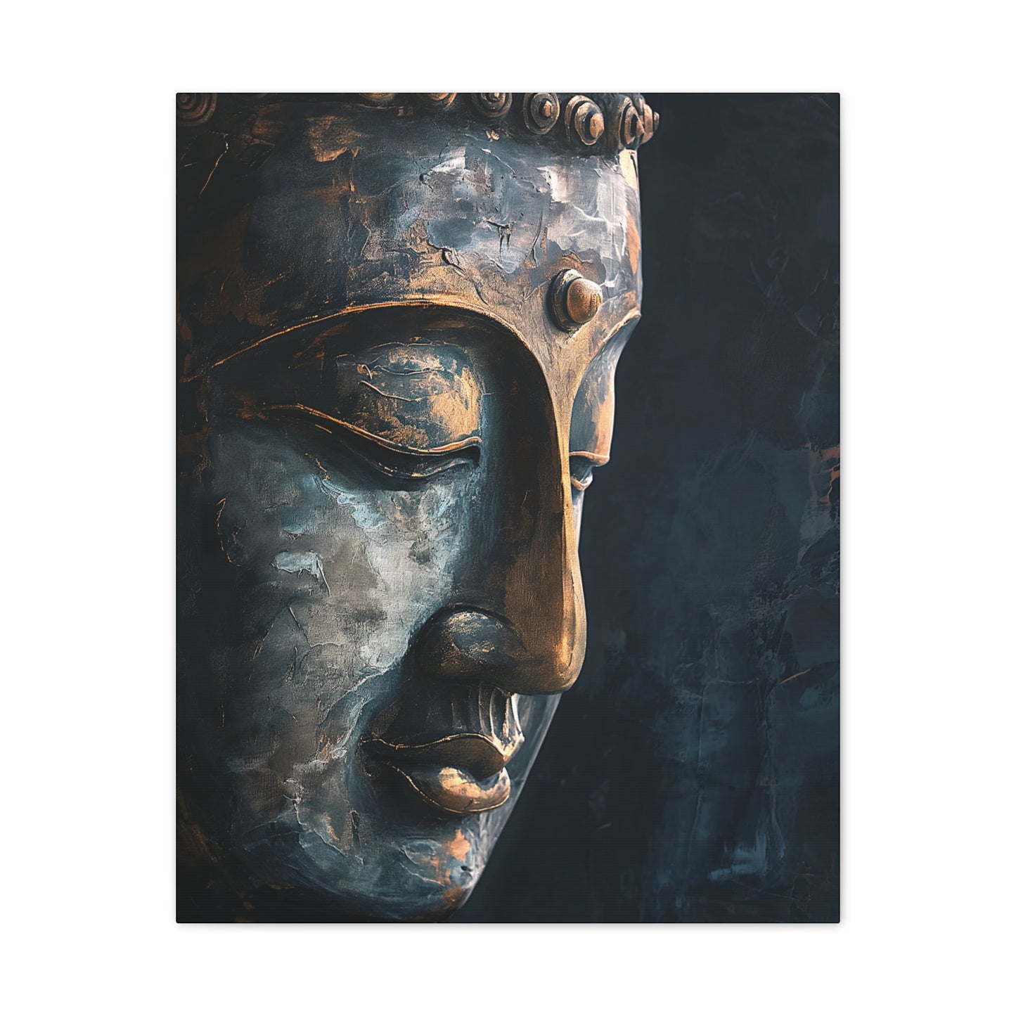 Buddha Painting Print 9 Canvas Stretched, 0.75"