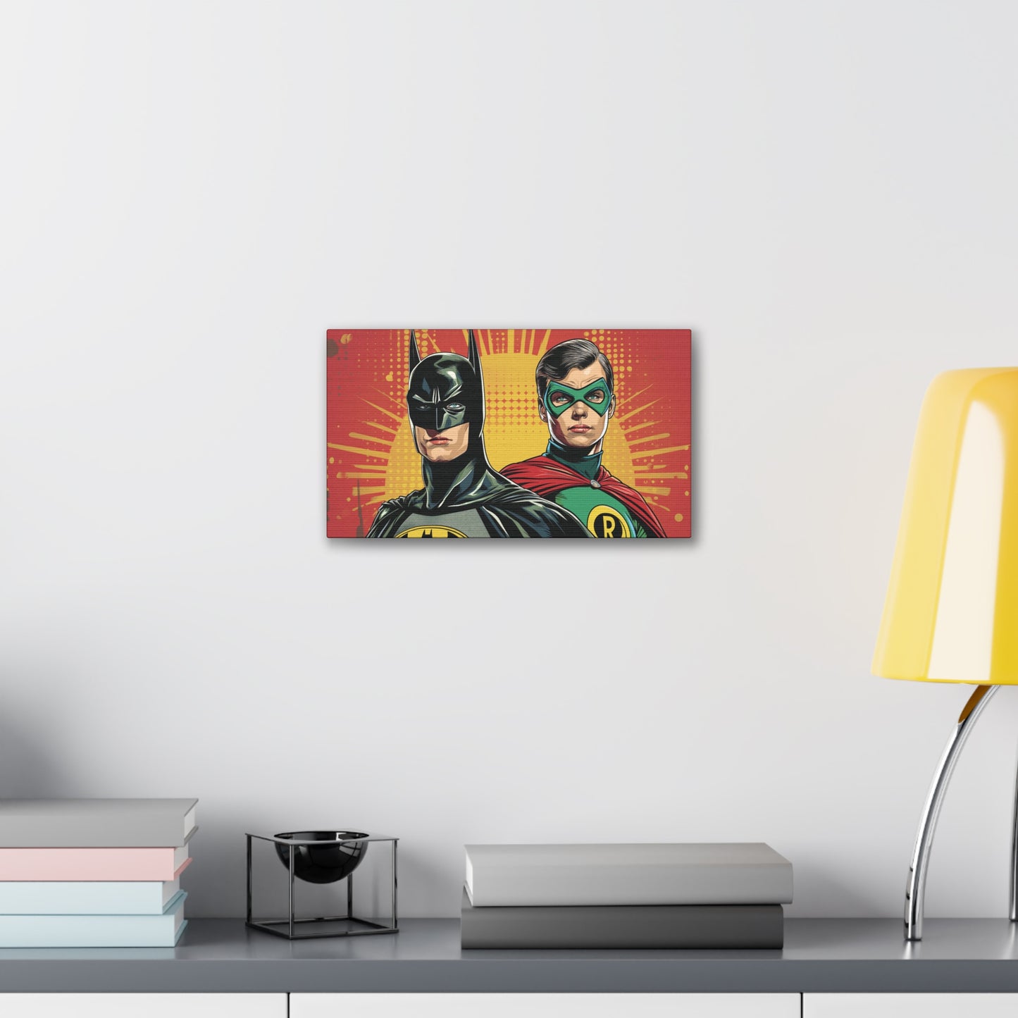 Bat and Boy Wonder 2 Canvas Stretched, 0.75"