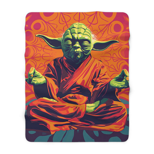 Meditating Yoda Sherpa Fleece Blanket