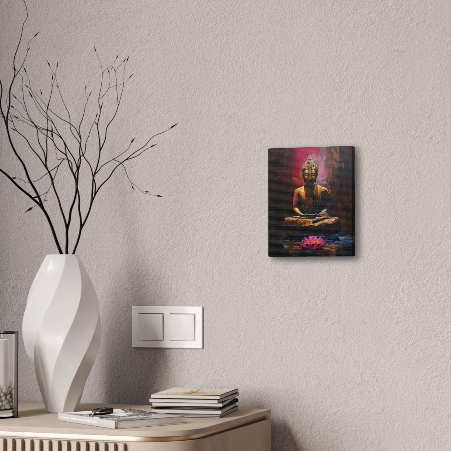 Buddha Painting Print 14 Canvas Stretched, 0.75"