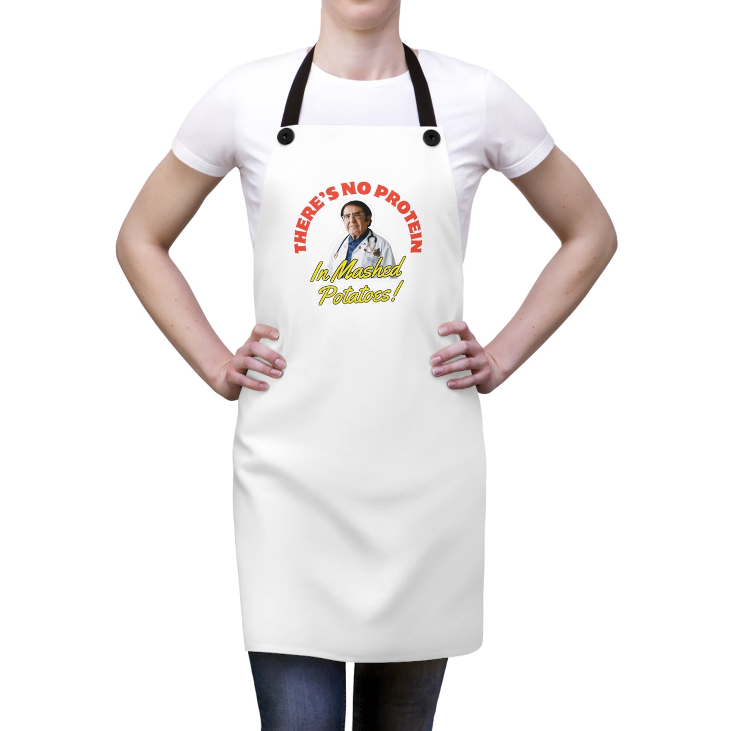 There's No Protein White Apron (AOP)