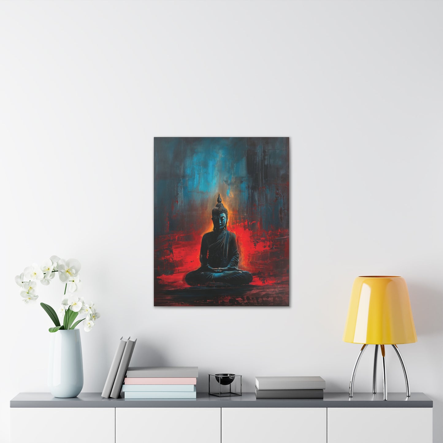 Buddha Painting Print 16 Canvas Stretched, 0.75"