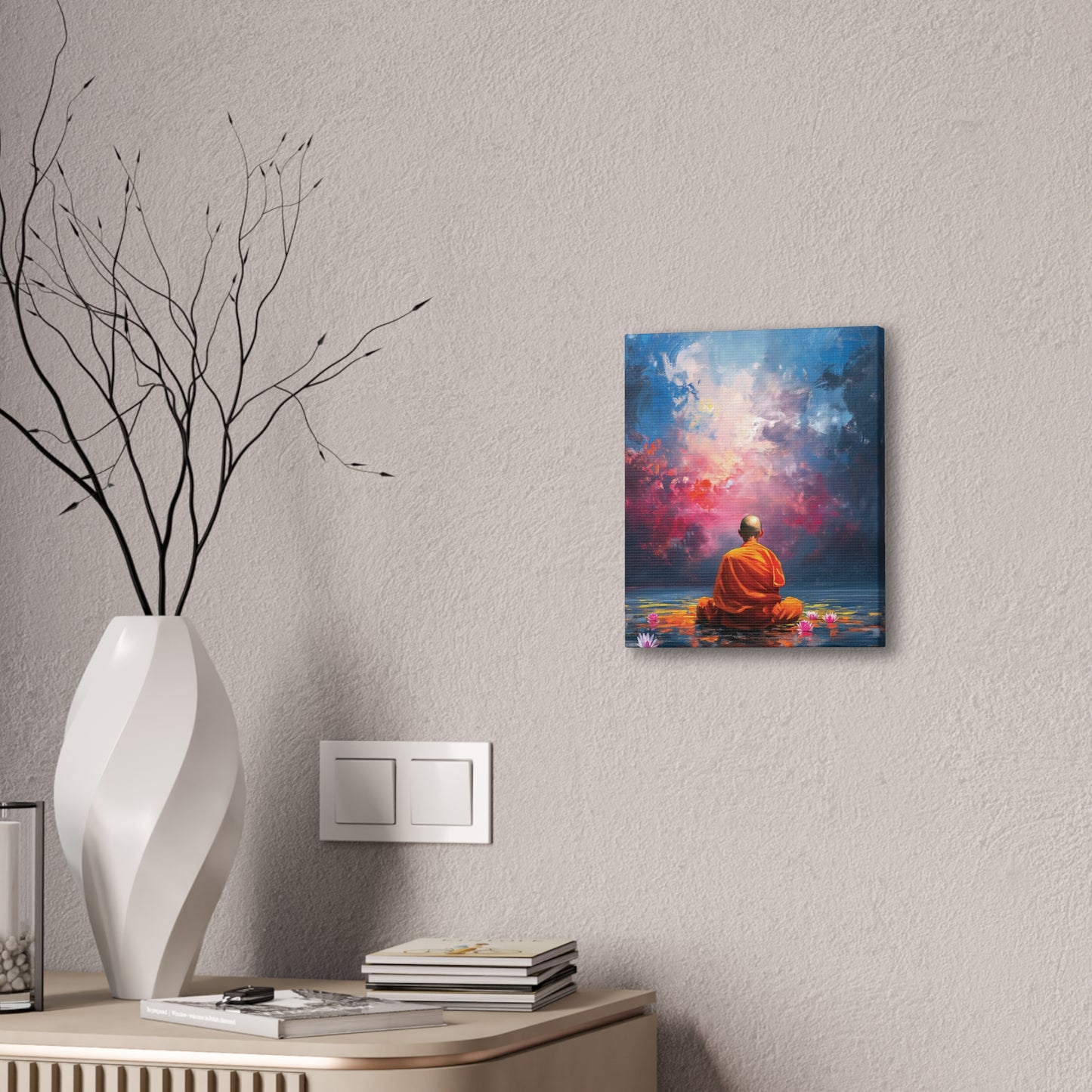 Buddha Painting Print 7 Canvas Stretched, 0.75"