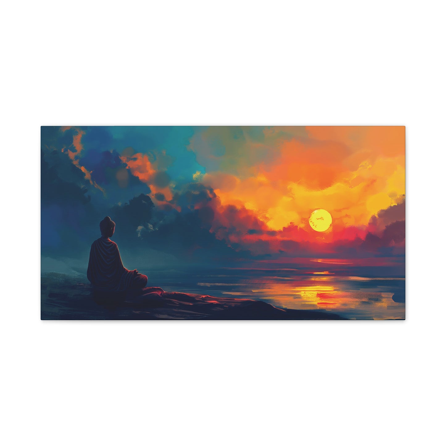 Buddha Painting Print 15 Canvas Stretched, 0.75"