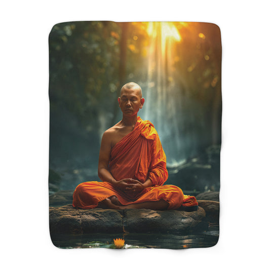 Temple Monk Sherpa Fleece Blanket