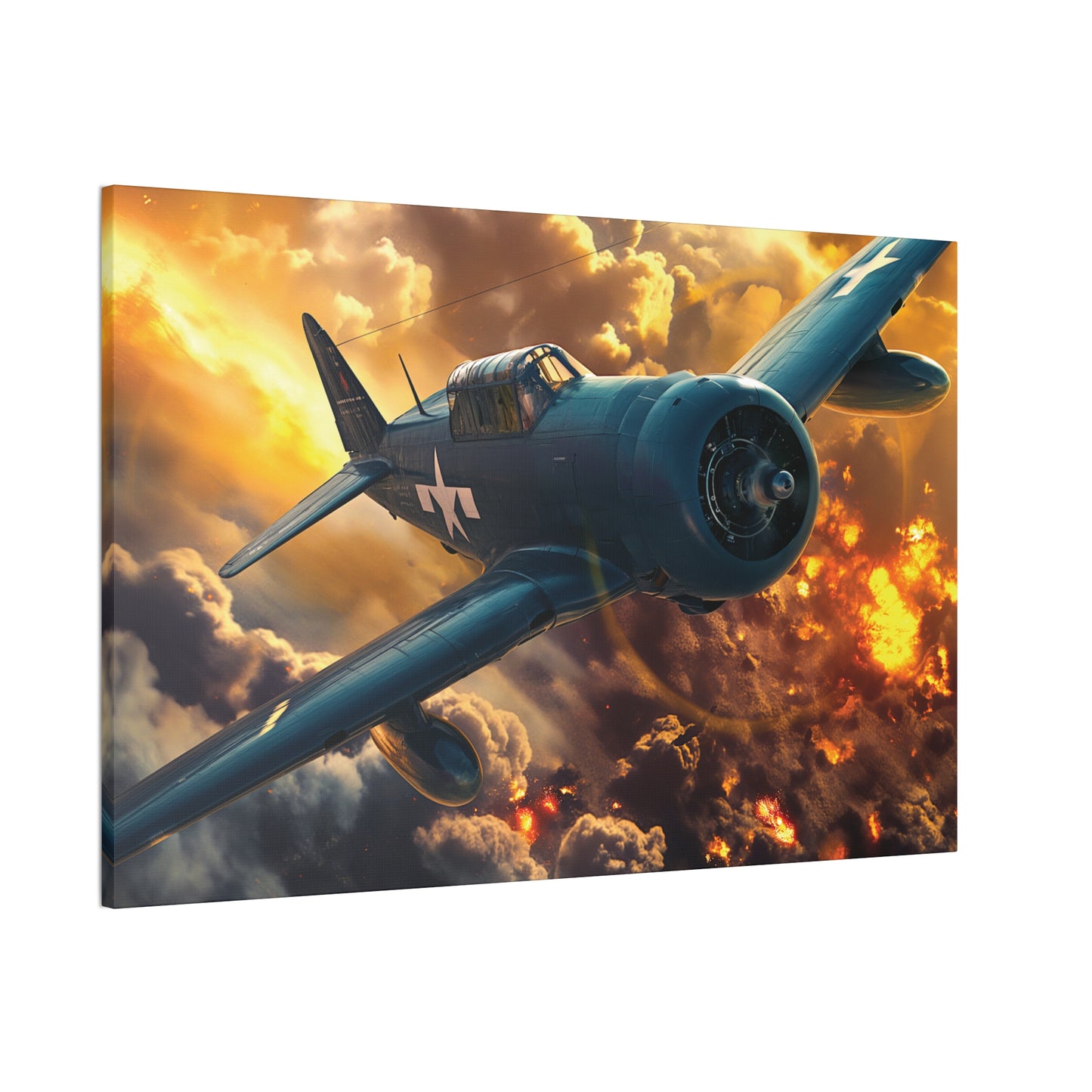 WWII Fighter 3 Canvas Stretched, 0.75"