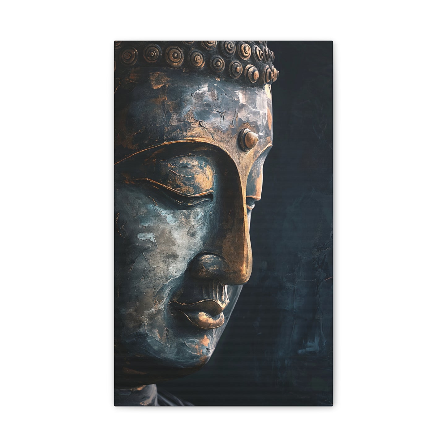 Buddha Painting Print 9 Canvas Stretched, 0.75"