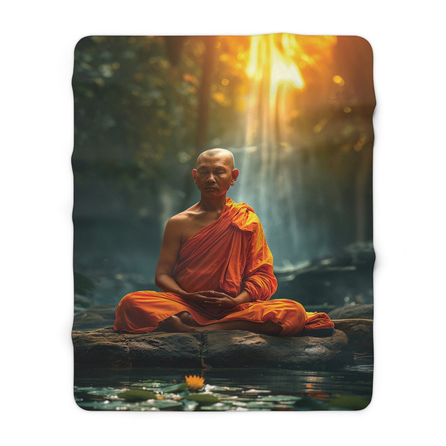 Temple Monk Sherpa Fleece Blanket