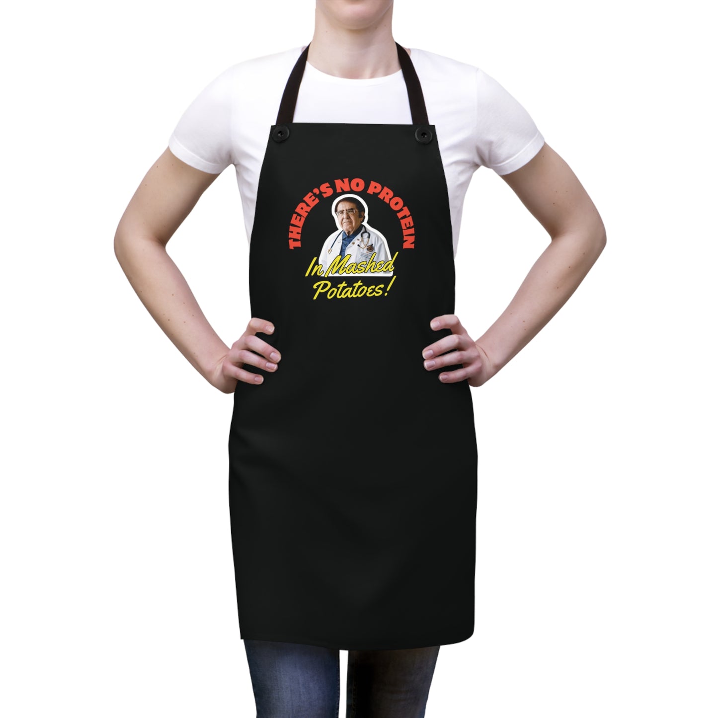 There's No Protein Black Apron (AOP)