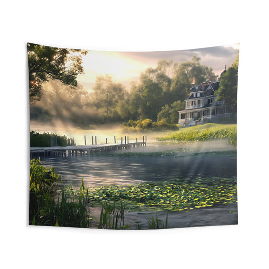 Pond Mansion 2 Indoor Wall Tapestries