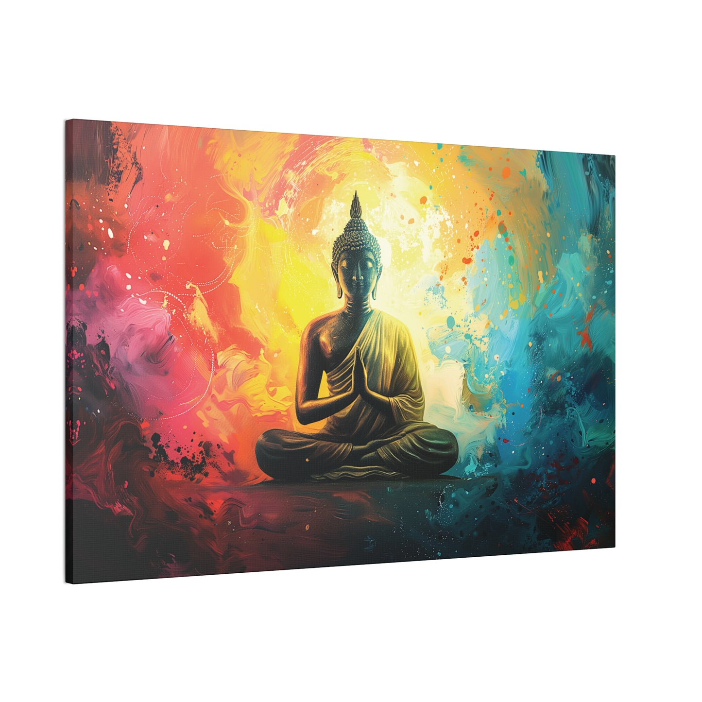 Buddha Painting Print 12 Canvas Stretched, 0.75"