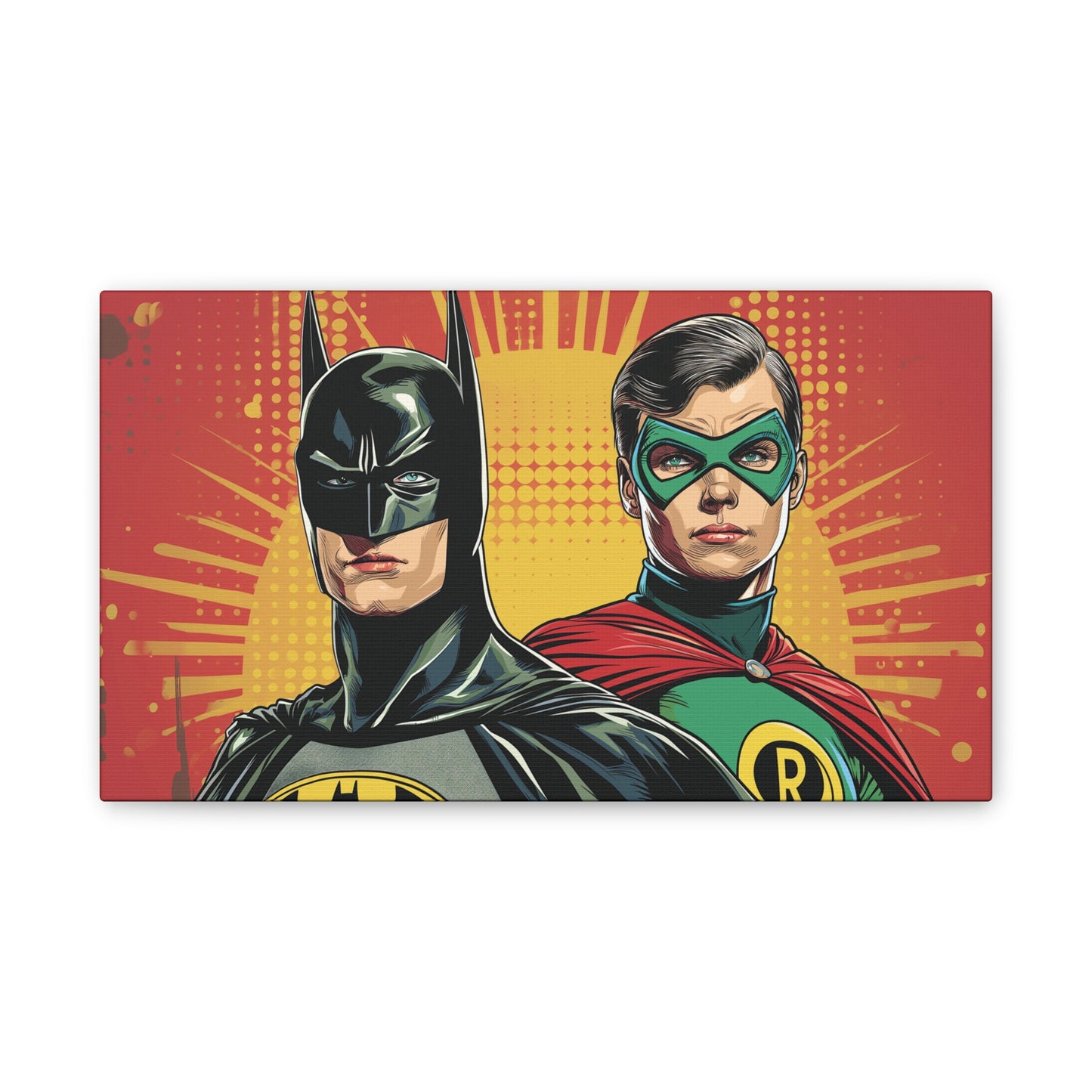 Bat and Boy Wonder 2 Canvas Stretched, 0.75"