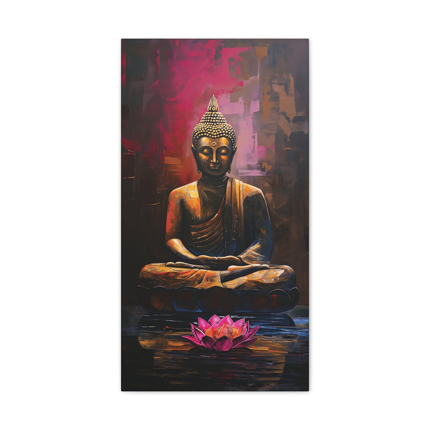 Buddha Painting Print 14 Canvas Stretched, 0.75"